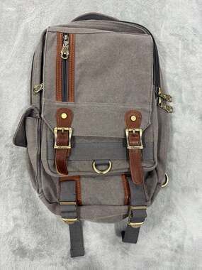 Kaukko Canvas Crossbody Sling Bag Backpack Grey FD252